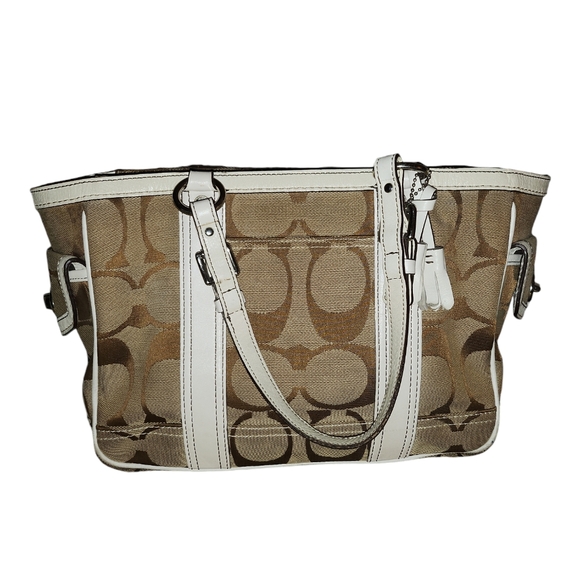 COACH VINTAGE Signature Gallery Canvas Jacquard Satchel Tote Handbag Purse - Picture 4 of 16